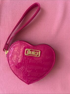 Juicy Couture Hot Pink Heart Mini Wristlet